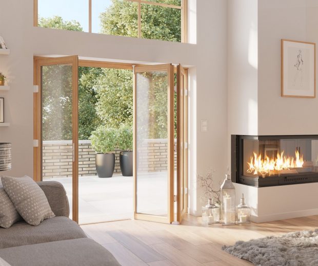 Atulam repliable 3 vantaux en bois en finition huilee