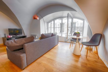 Fenetre bois Estibelle 4 vantaux cintre surbaisse