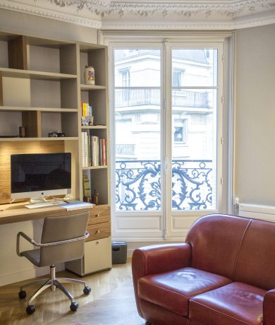 Porte fenetre bois Tradilou appartement Haussmannien