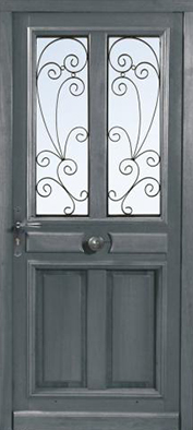 Atulam porte bois traditionnel avec grille Romance