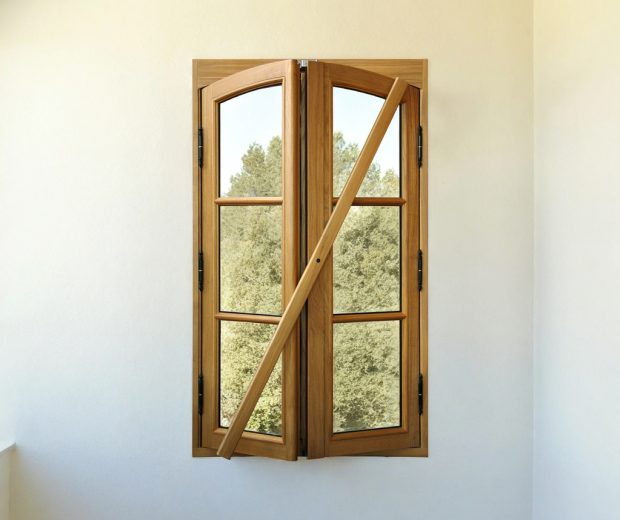 Fenêtre bois à fléau